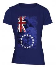 Cook Islands Grunge Flag Ladies T-Shirt