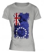 Cook Islands Grunge Flag Ladies T-Shirt