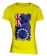 Cook Islands Grunge Flag Ladies T-Shirt