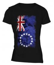 Cook Islands Grunge Flag Ladies T-Shirt