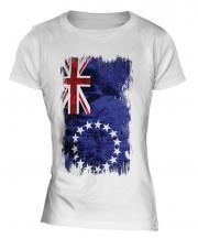 Cook Islands Grunge Flag Ladies T-Shirt