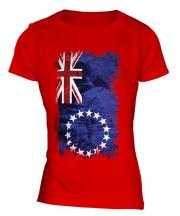 Cook Islands Grunge Flag Ladies T-Shirt