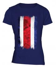 Costa Rica Grunge Flag Ladies T-Shirt