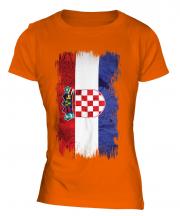Croatia Grunge Flag Ladies T-Shirt