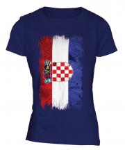 Croatia Grunge Flag Ladies T-Shirt