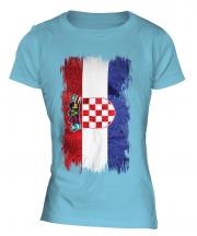 Croatia Grunge Flag Ladies T-Shirt
