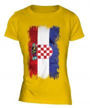 Croatia Grunge Flag Ladies T-Shirt
