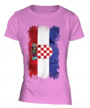 Croatia Grunge Flag Ladies T-Shirt