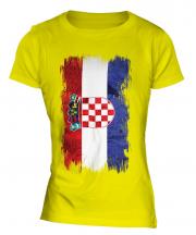 Croatia Grunge Flag Ladies T-Shirt