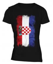 Croatia Grunge Flag Ladies T-Shirt