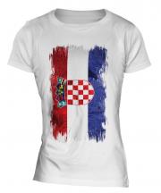 Croatia Grunge Flag Ladies T-Shirt