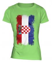 Croatia Grunge Flag Ladies T-Shirt