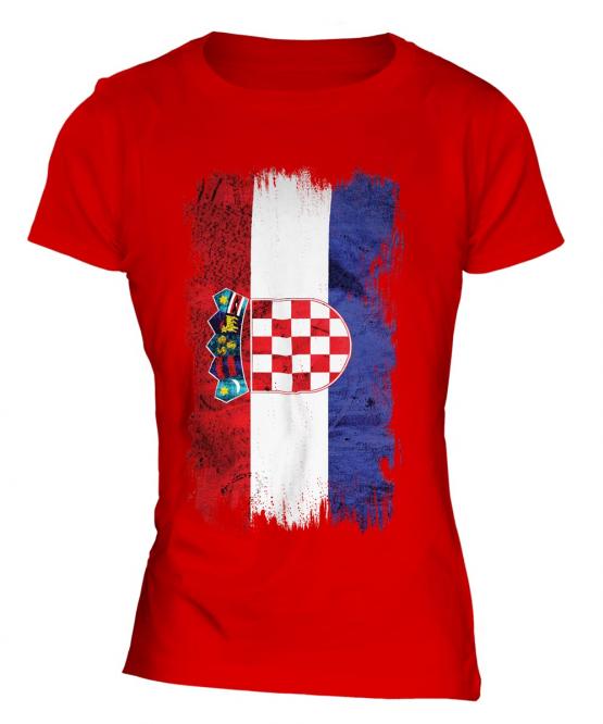 Croatia Grunge Flag Ladies T-Shirt