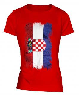 Croatia Grunge Flag Ladies T-Shirt