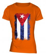 Cuba Grunge Flag Ladies T-Shirt