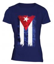 Cuba Grunge Flag Ladies T-Shirt