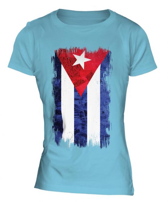 Cuba Grunge Flag Ladies T-Shirt