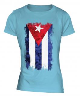 Cuba Grunge Flag Ladies T-Shirt