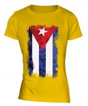 Cuba Grunge Flag Ladies T-Shirt