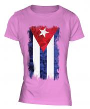 Cuba Grunge Flag Ladies T-Shirt