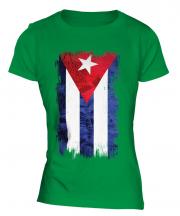 Cuba Grunge Flag Ladies T-Shirt
