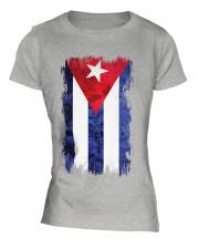 Cuba Grunge Flag Ladies T-Shirt