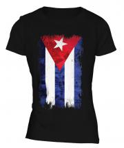 Cuba Grunge Flag Ladies T-Shirt