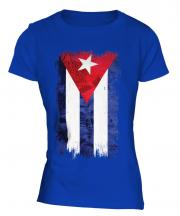 Cuba Grunge Flag Ladies T-Shirt