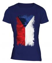 Czech Republic Grunge Flag Ladies T-Shirt