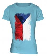 Czech Republic Grunge Flag Ladies T-Shirt