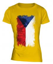 Czech Republic Grunge Flag Ladies T-Shirt