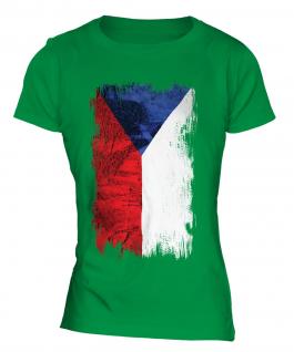 Czech Republic Grunge Flag Ladies T-Shirt