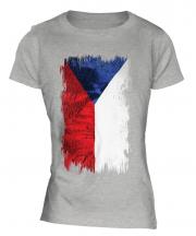 Czech Republic Grunge Flag Ladies T-Shirt