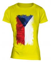 Czech Republic Grunge Flag Ladies T-Shirt