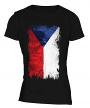 Czech Republic Grunge Flag Ladies T-Shirt