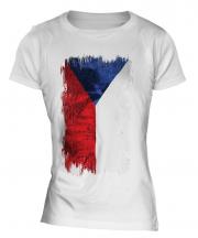 Czech Republic Grunge Flag Ladies T-Shirt