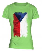 Czech Republic Grunge Flag Ladies T-Shirt