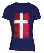 Denmark Grunge Flag Ladies T-Shirt
