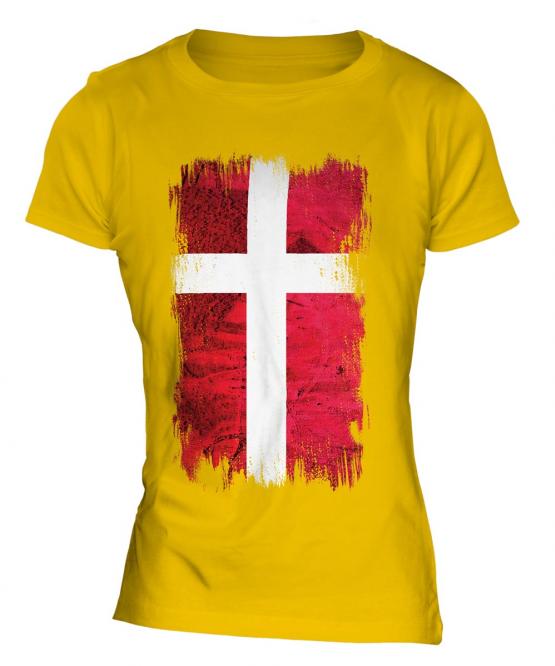 Denmark Grunge Flag Ladies T-Shirt