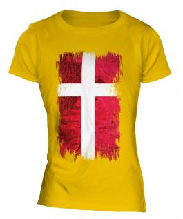 Denmark Grunge Flag Ladies T-Shirt