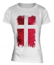 Denmark Grunge Flag Ladies T-Shirt