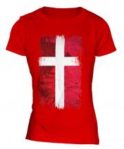 Denmark Grunge Flag Ladies T-Shirt