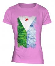 Djibouti Grunge Flag Ladies T-Shirt