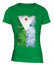Djibouti Grunge Flag Ladies T-Shirt