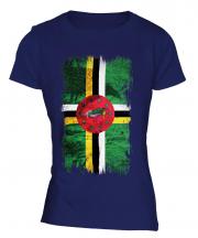 Dominica Grunge Flag Ladies T-Shirt