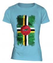 Dominica Grunge Flag Ladies T-Shirt