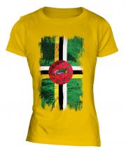 Dominica Grunge Flag Ladies T-Shirt