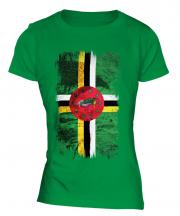Dominica Grunge Flag Ladies T-Shirt