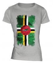 Dominica Grunge Flag Ladies T-Shirt