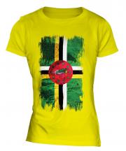 Dominica Grunge Flag Ladies T-Shirt